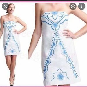Lilly Pulitzer Embroidered Strapless Dress - Size 6
